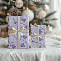 Anthurium Pikake Ti Leaf Palaka Wrapping Paper Purple Version