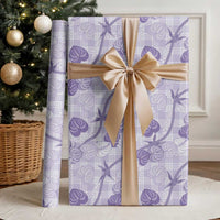 Anthurium Pikake Ti Leaf Palaka Wrapping Paper Purple Version