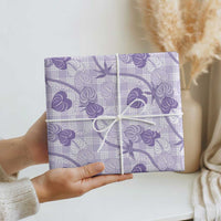 Anthurium Pikake Ti Leaf Palaka Wrapping Paper Purple Version