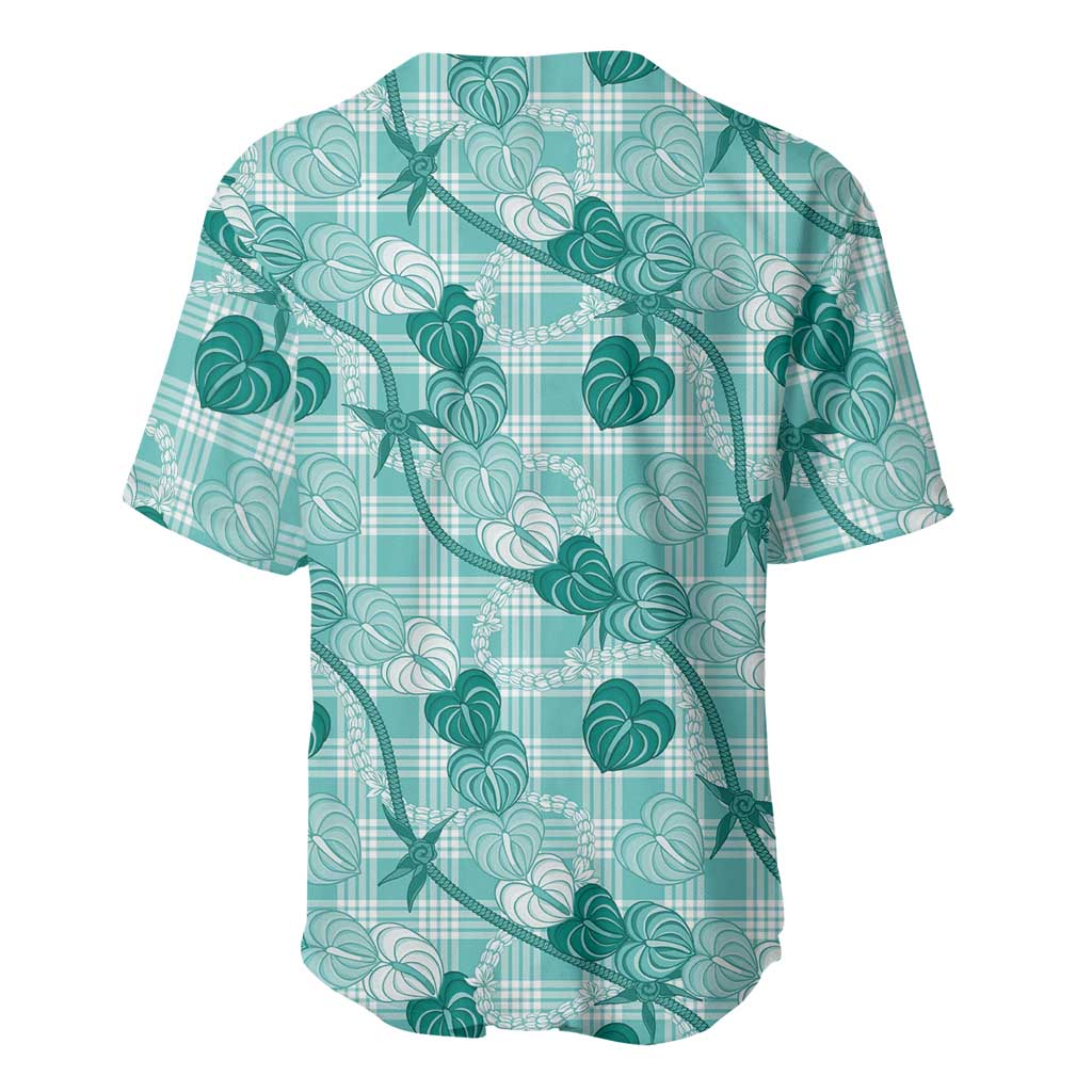 Anthurium Pikake Ti Leaf Palaka Baseball Jersey Turquoise Version