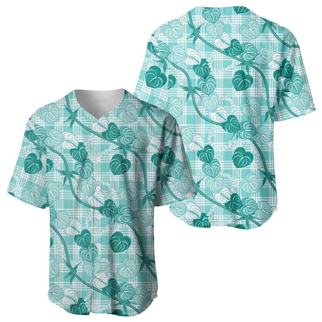 Anthurium Pikake Ti Leaf Palaka Baseball Jersey Turquoise Version
