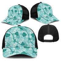 Anthurium Pikake Ti Leaf Palaka Baseball Net Cap Turquoise Version