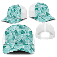 Anthurium Pikake Ti Leaf Palaka Baseball Net Cap Turquoise Version