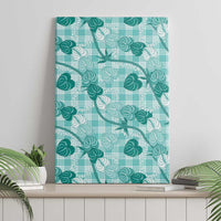Anthurium Pikake Ti Leaf Palaka Canvas Wall Art Turquoise Version