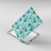 Anthurium Pikake Ti Leaf Palaka Canvas Wall Art Turquoise Version