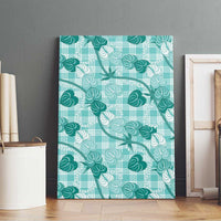 Anthurium Pikake Ti Leaf Palaka Canvas Wall Art Turquoise Version