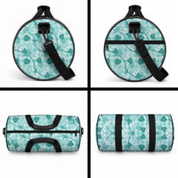 Anthurium Pikake Ti Leaf Palaka Duffle Bag Turquoise Version LT01 - Polynesian Pride