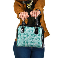 Anthurium Pikake Ti Leaf Palaka Shoulder Handbag Turquoise Version