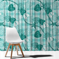 Anthurium Pikake Ti Leaf Palaka Window Curtain Turquoise Version