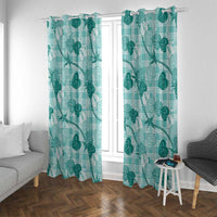 Anthurium Pikake Ti Leaf Palaka Window Curtain Turquoise Version