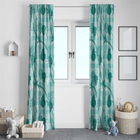 Anthurium Pikake Ti Leaf Palaka Window Curtain Turquoise Version