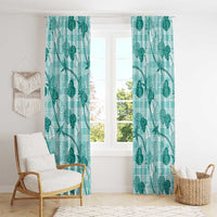Anthurium Pikake Ti Leaf Palaka Window Curtain Turquoise Version