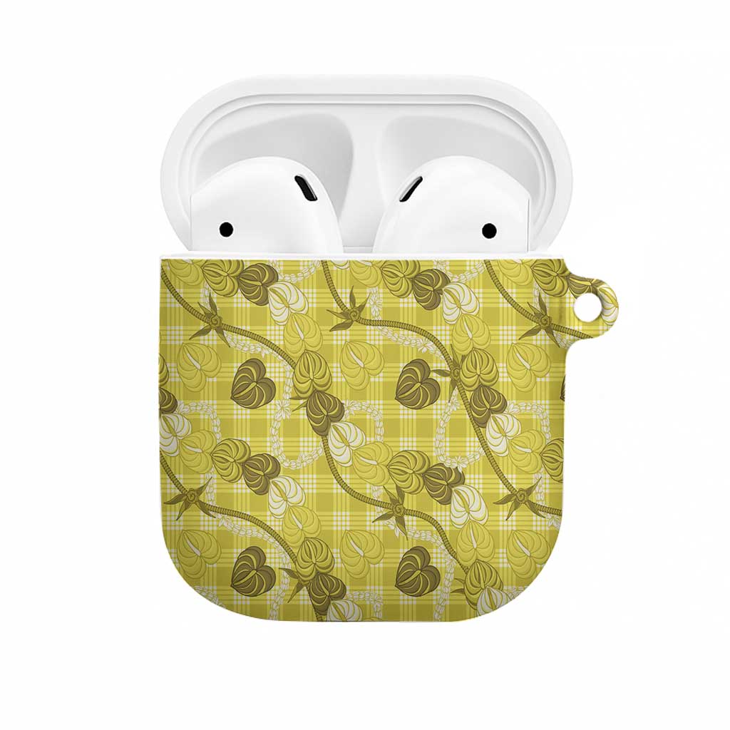 Anthurium Pikake Ti Leaf Palaka AirPods Case Yellow Version LT01 Yellow - Polynesian Pride