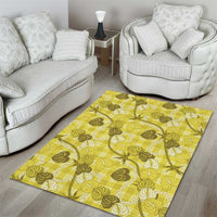 Anthurium Pikake Ti Leaf Palaka Area Rug Yellow Version