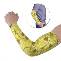 Anthurium Pikake Ti Leaf Palaka Arm Sleeves Yellow Version LT01 Set of 2 Yellow - Polynesian Pride
