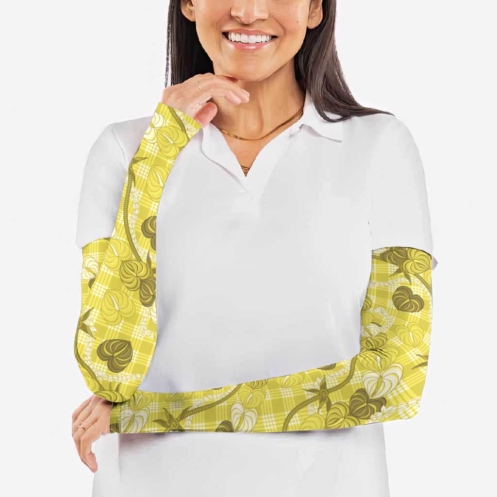 Anthurium Pikake Ti Leaf Palaka Arm Sleeves Yellow Version LT01 - Polynesian Pride