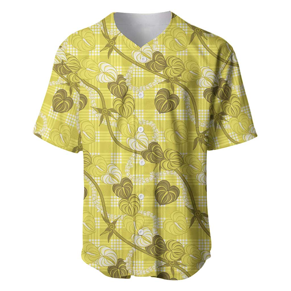 Anthurium Pikake Ti Leaf Palaka Baseball Jersey Yellow Version LT01 Yellow - Polynesian Pride