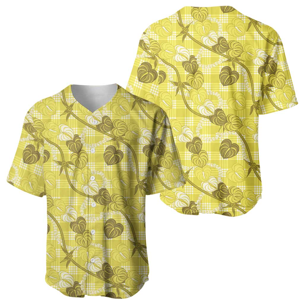 Anthurium Pikake Ti Leaf Palaka Baseball Jersey Yellow Version LT01 - Polynesian Pride