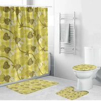 Anthurium Pikake Ti Leaf Palaka Bathroom Set Yellow Version LT01 Bathroom Set (4 pcs) Yellow - Polynesian Pride