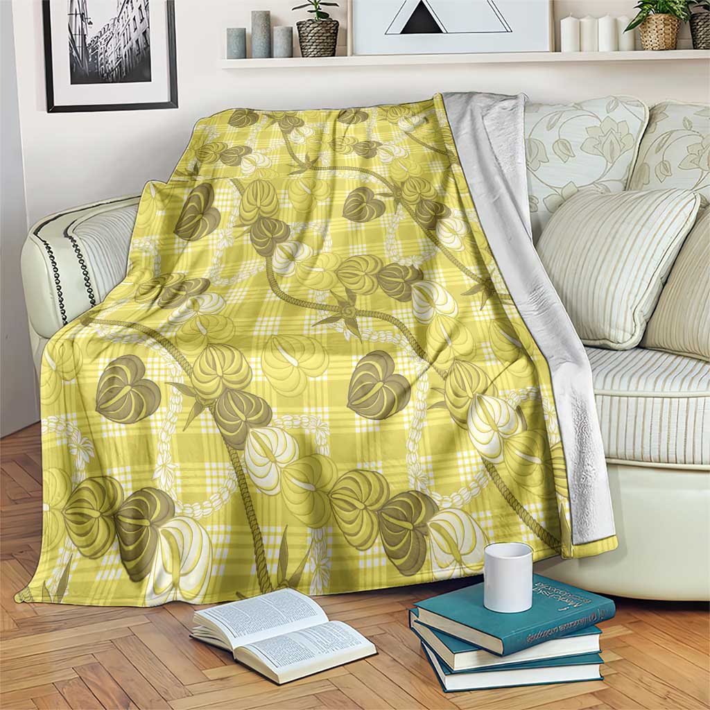 Anthurium Pikake Ti Leaf Palaka Blanket Yellow Version LT01 Yellow - Polynesian Pride