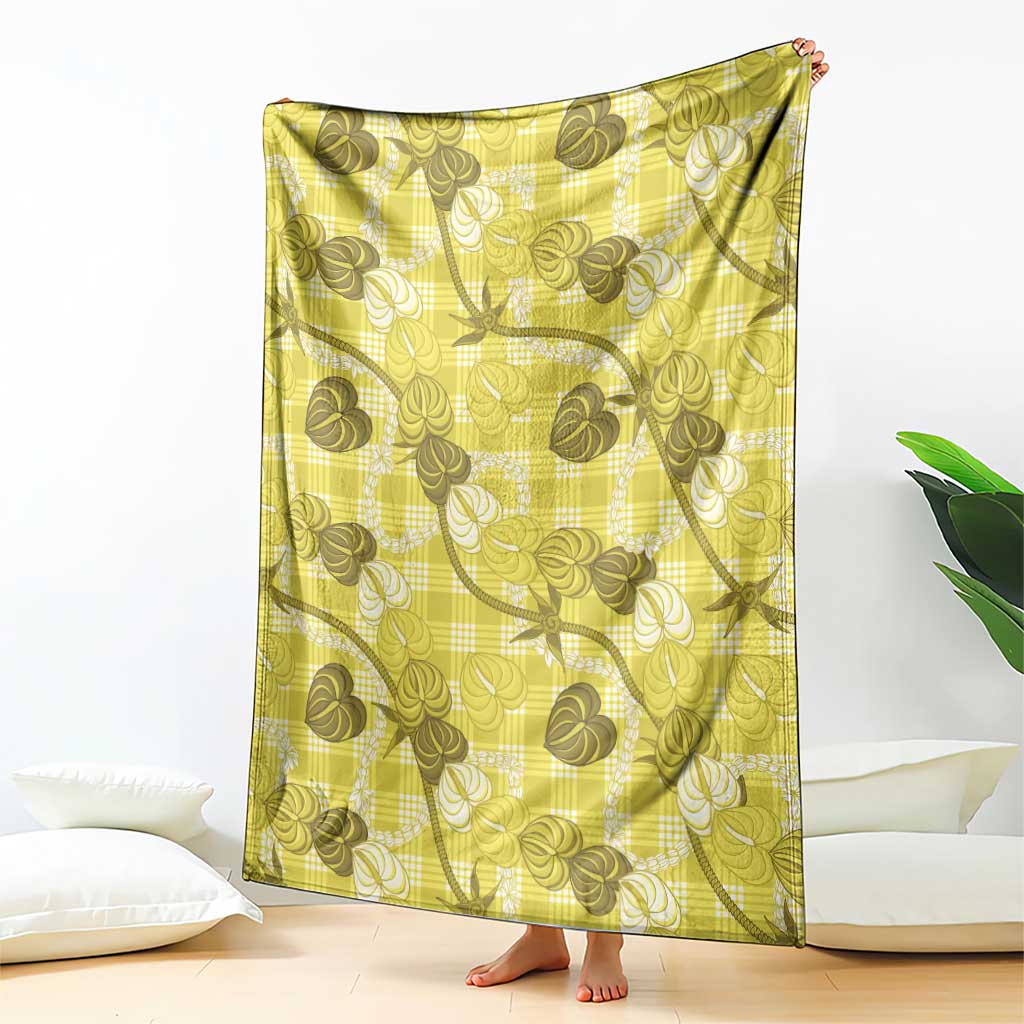 Anthurium Pikake Ti Leaf Palaka Blanket Yellow Version LT01 - Polynesian Pride