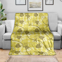 Anthurium Pikake Ti Leaf Palaka Blanket Yellow Version LT01 - Polynesian Pride