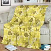 Anthurium Pikake Ti Leaf Palaka Blanket Yellow Version LT01 - Polynesian Pride