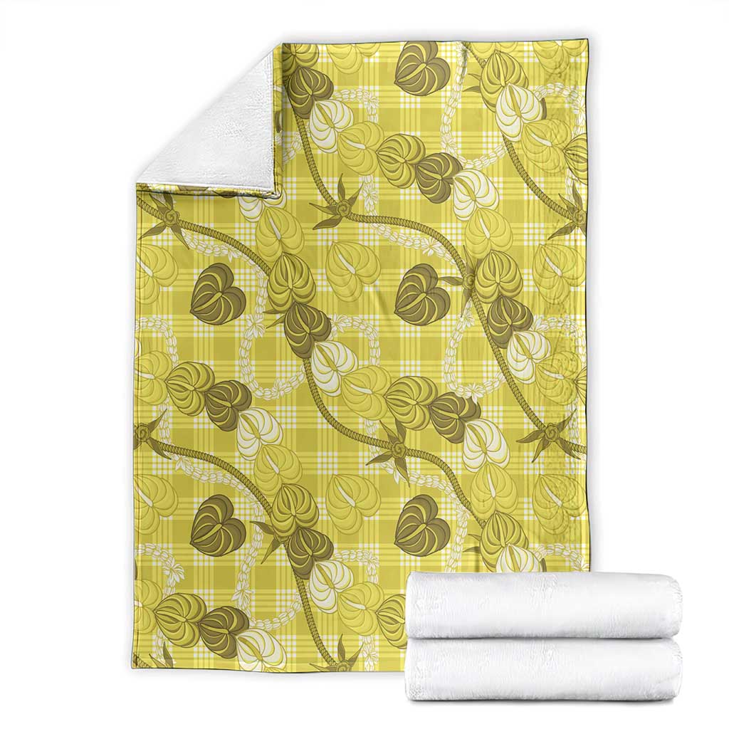 Anthurium Pikake Ti Leaf Palaka Blanket Yellow Version LT01 - Polynesian Pride