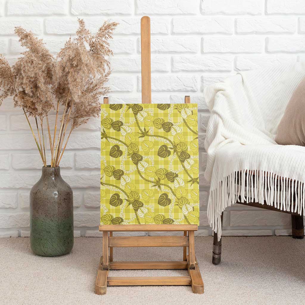 Anthurium Pikake Ti Leaf Palaka Canvas Wall Art Yellow Version LT01 - Polynesian Pride