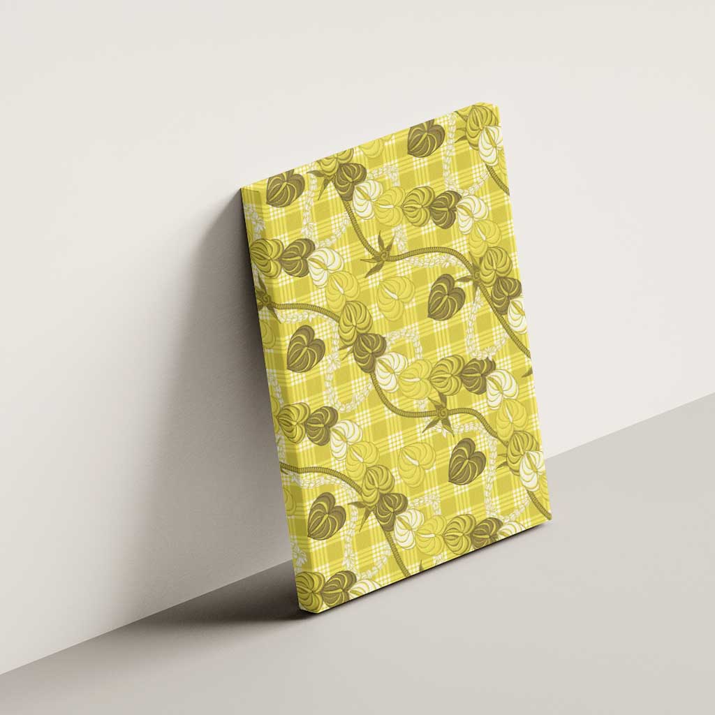 Anthurium Pikake Ti Leaf Palaka Canvas Wall Art Yellow Version LT01 - Polynesian Pride