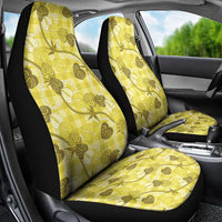 Anthurium Pikake Ti Leaf Palaka Car Seat Cover Yellow Version LT01 - Polynesian Pride