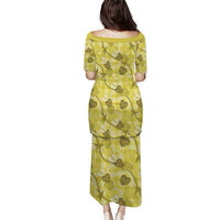 Anthurium Pikake Ti Leaf Palaka Family Matching Puletasi and Hawaiian Shirt Yellow Version LT01 - Polynesian Pride