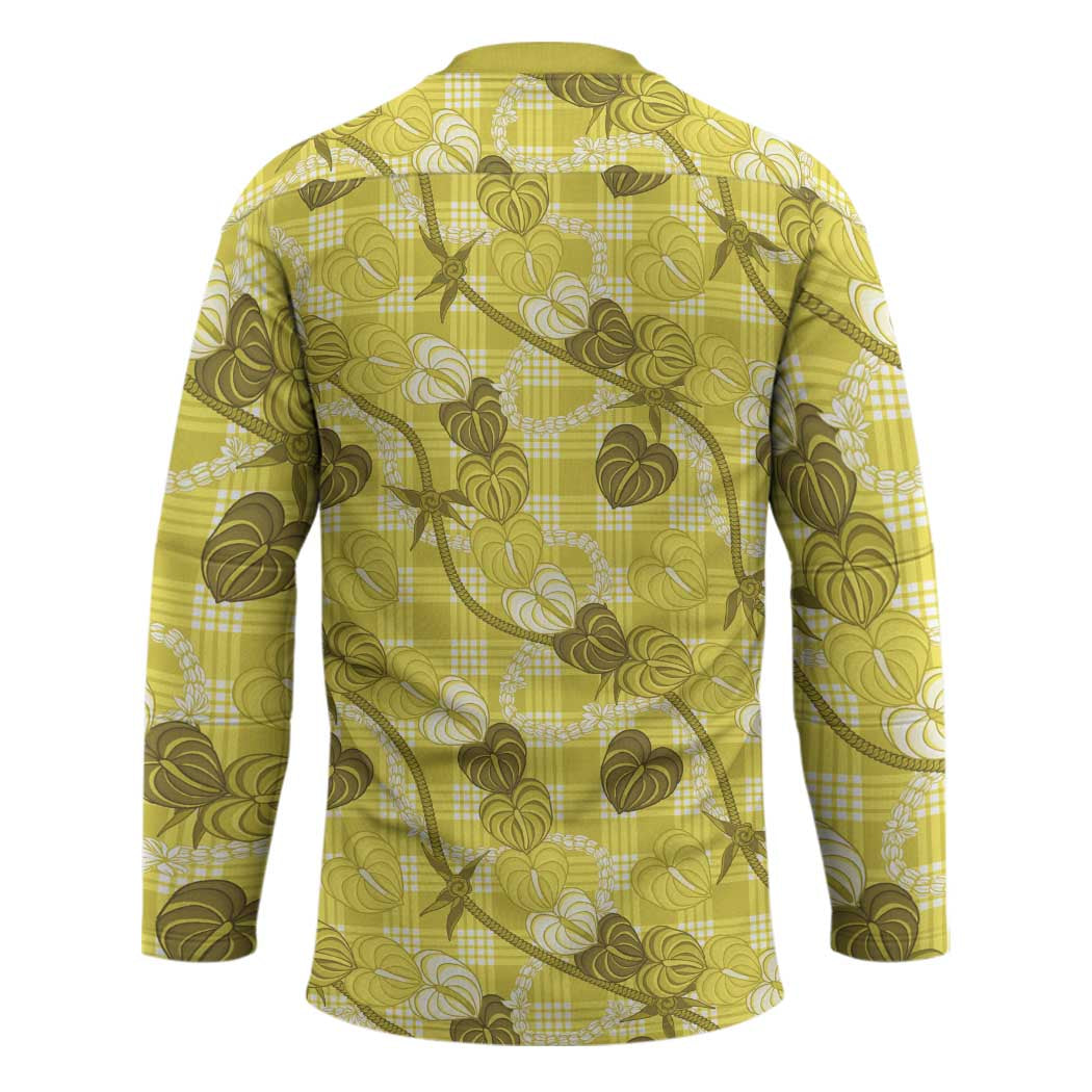 Anthurium Pikake Ti Leaf Palaka Hockey Jersey Yellow Version LT01 - Polynesian Pride