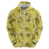 Anthurium Pikake Ti Leaf Palaka Hoodie Yellow Version LT01 - Polynesian Pride