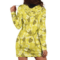Anthurium Pikake Ti Leaf Palaka Hoodie Dress Yellow Version LT01 - Polynesian Pride