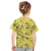 Anthurium Pikake Ti Leaf Palaka Kid T Shirt Yellow Version LT01 - Polynesian Pride