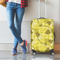 Anthurium Pikake Ti Leaf Palaka Luggage Cover Yellow Version LT01 - Polynesian Pride