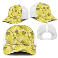 Anthurium Pikake Ti Leaf Palaka Mesh Trucker Cap Yellow Version LT01 - Polynesian Pride
