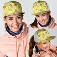 Anthurium Pikake Ti Leaf Palaka Mesh Trucker Cap Yellow Version LT01 - Polynesian Pride
