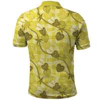 Anthurium Pikake Ti Leaf Palaka Polo Shirt Yellow Version LT01 - Polynesian Pride