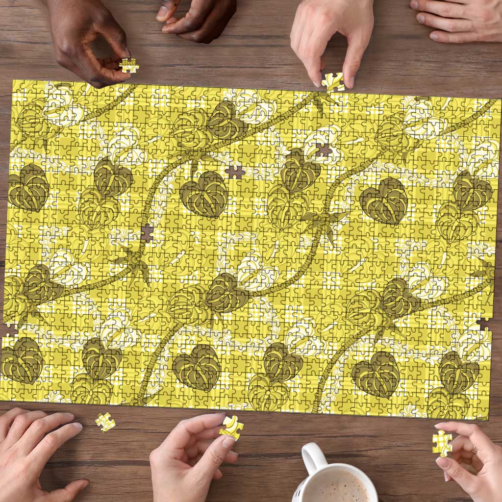 Anthurium Pikake Ti Leaf Palaka Puzzle Yellow Version LT01 - Polynesian Pride