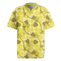 Anthurium Pikake Ti Leaf Palaka Rugby Jersey Yellow Version LT01 Yellow - Polynesian Pride