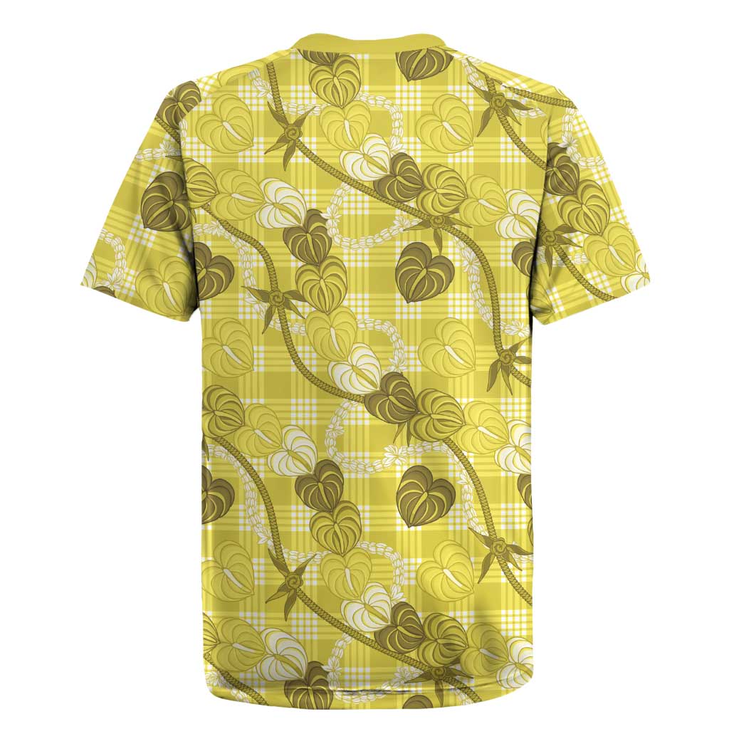 Anthurium Pikake Ti Leaf Palaka Rugby Jersey Yellow Version LT01 - Polynesian Pride