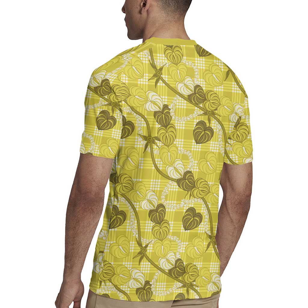 Anthurium Pikake Ti Leaf Palaka Rugby Jersey Yellow Version LT01 - Polynesian Pride