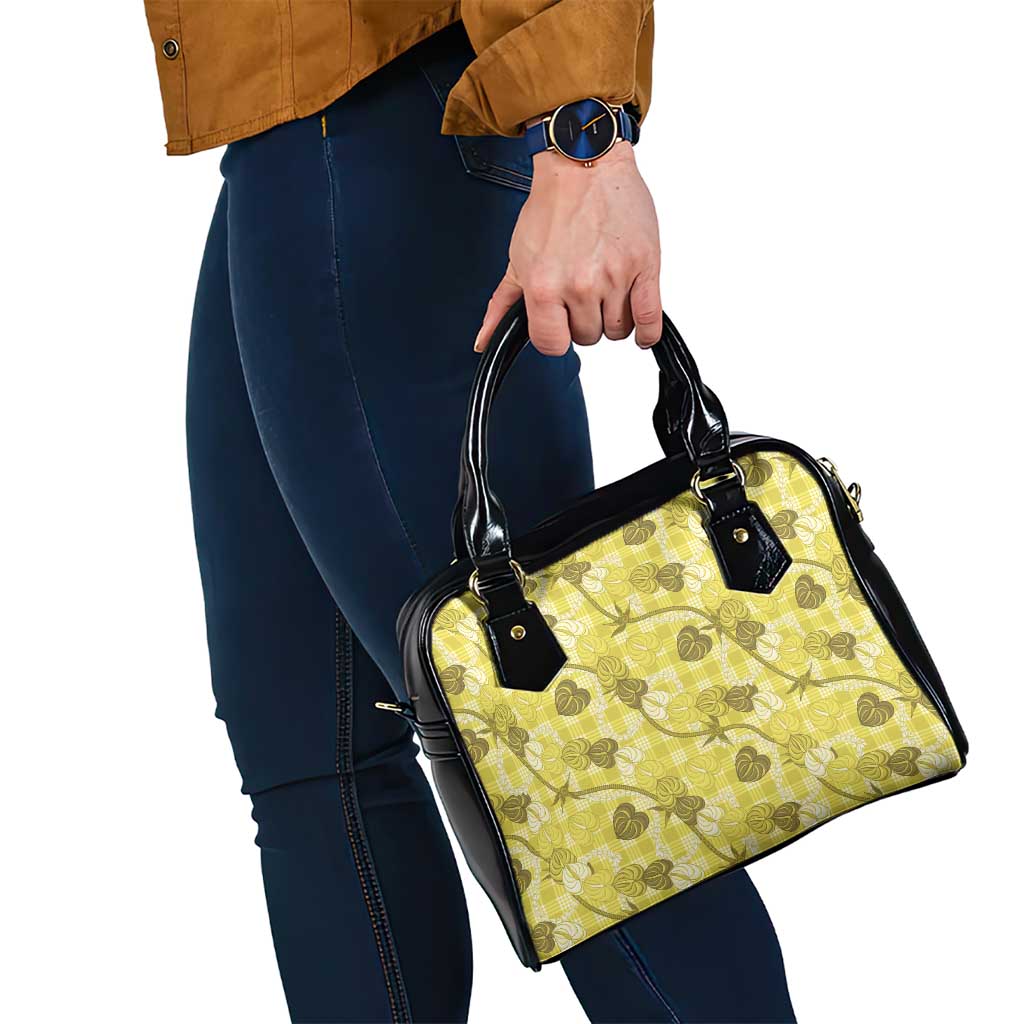 Anthurium Pikake Ti Leaf Palaka Shoulder Handbag Yellow Version LT01 - Polynesian Pride