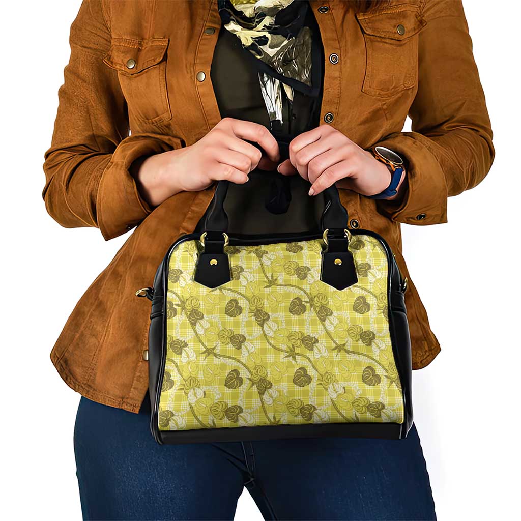 Anthurium Pikake Ti Leaf Palaka Shoulder Handbag Yellow Version LT01 - Polynesian Pride