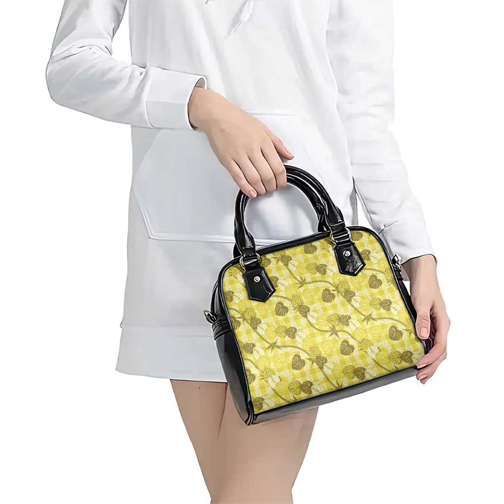 Anthurium Pikake Ti Leaf Palaka Shoulder Handbag Yellow Version LT01 - Polynesian Pride