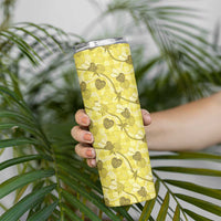 Anthurium Pikake Ti Leaf Palaka Skinny Tumbler Yellow Version LT01 - Polynesian Pride