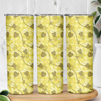 Anthurium Pikake Ti Leaf Palaka Skinny Tumbler Yellow Version LT01 - Polynesian Pride