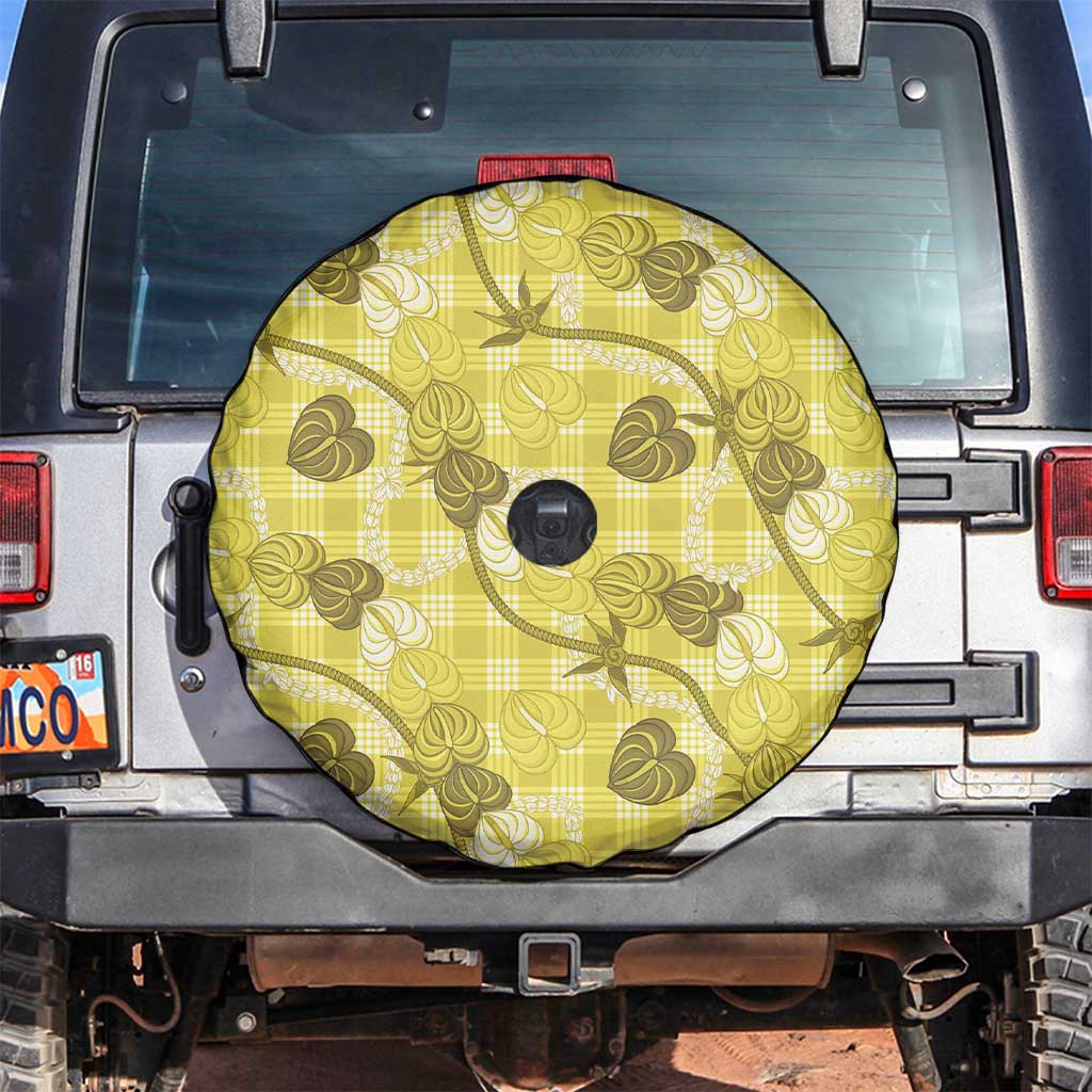 Anthurium Pikake Ti Leaf Palaka Spare Tire Cover Yellow Version LT01 Yellow - Polynesian Pride